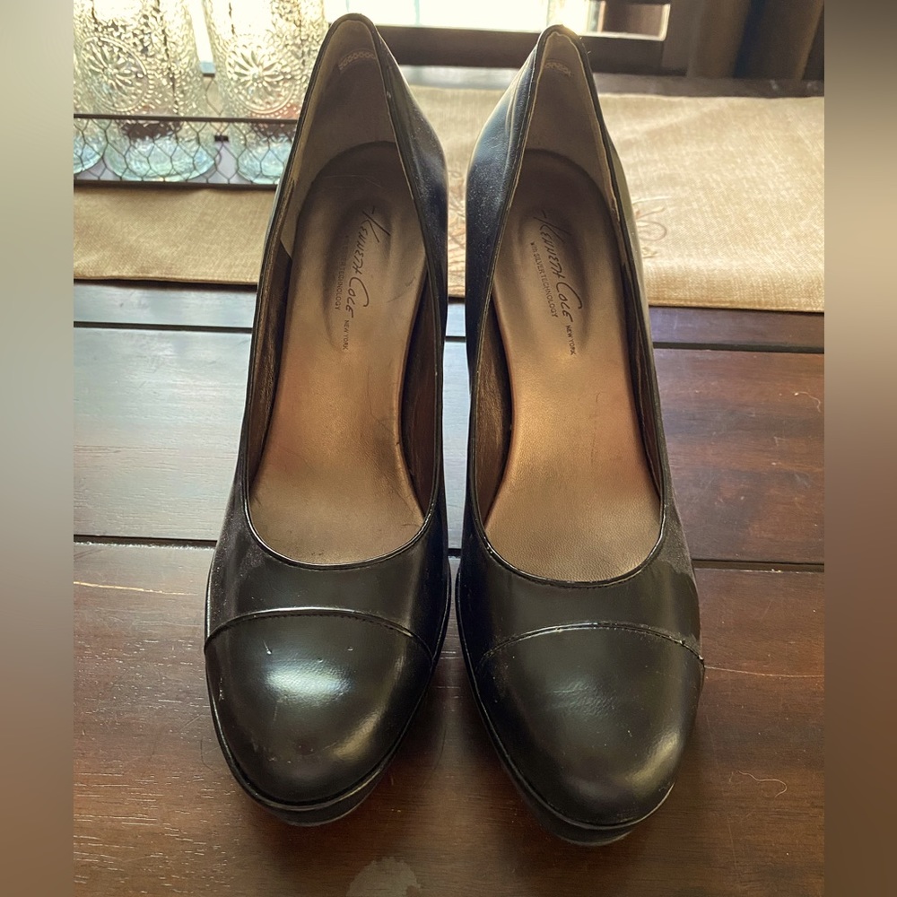 Kenneth Cole New York Black Leather Wedge